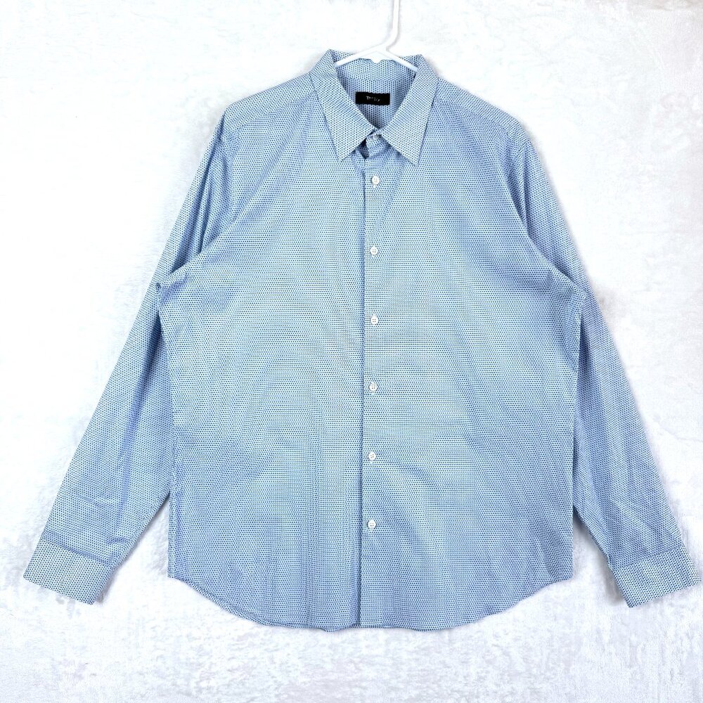 Theory Sylvain Mast Geometric Button Down Long Sl… - image 1